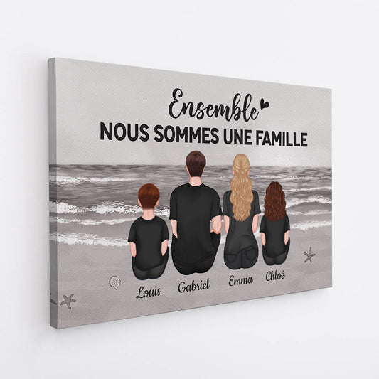 3364CFR2 ensemble nous formons une famille version mer monochrome toile pour famille personnalisable