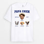 3393AFR1 papa chien avec visage et lannee de naissance t shirt chien personnalise