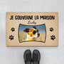 3397DFR1 je gouverne la maison avec photo du chien paillasson chien personnalise