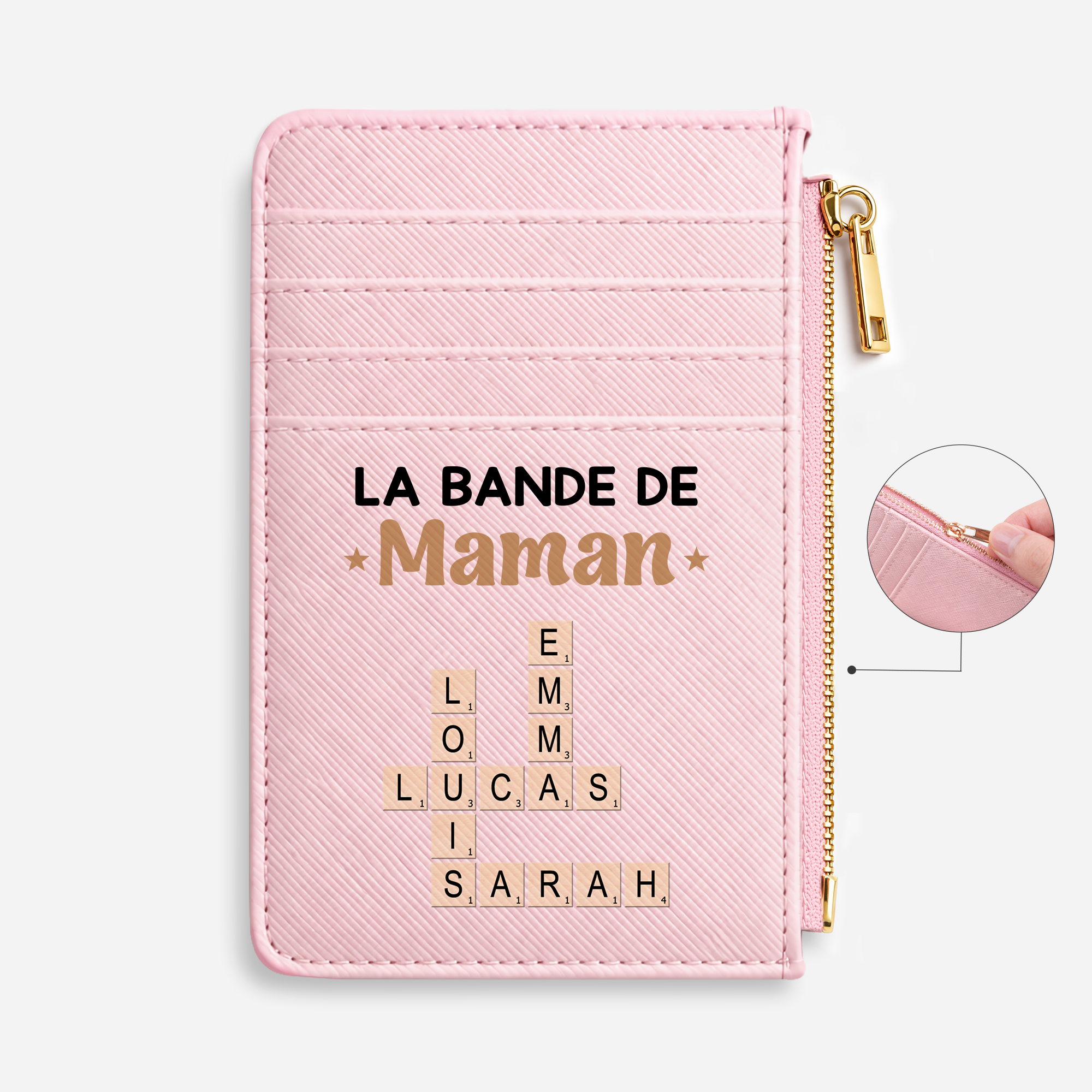 3402AFR1 la bande a maman mamie papa papy avec mots croises porte cartes personnalise 3402aj8e5a