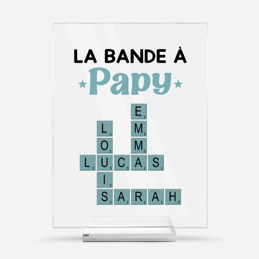3402RFR1 plaque en acrylique personnalisee la bande a papy cadeau mots croises 3402r8q5b