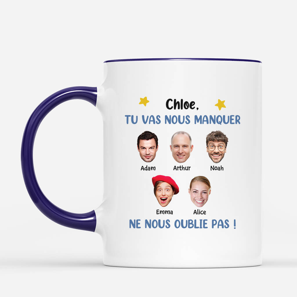 3407MFR2 tu vas nous manquer avec les visages droles mug humoristique collegue