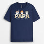 3410AFR1 papa version carte avec chats gentils tee shirt avec des chats