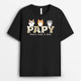 3410AFR2 papa version carte avec chats gentils tee shirt avec des chats