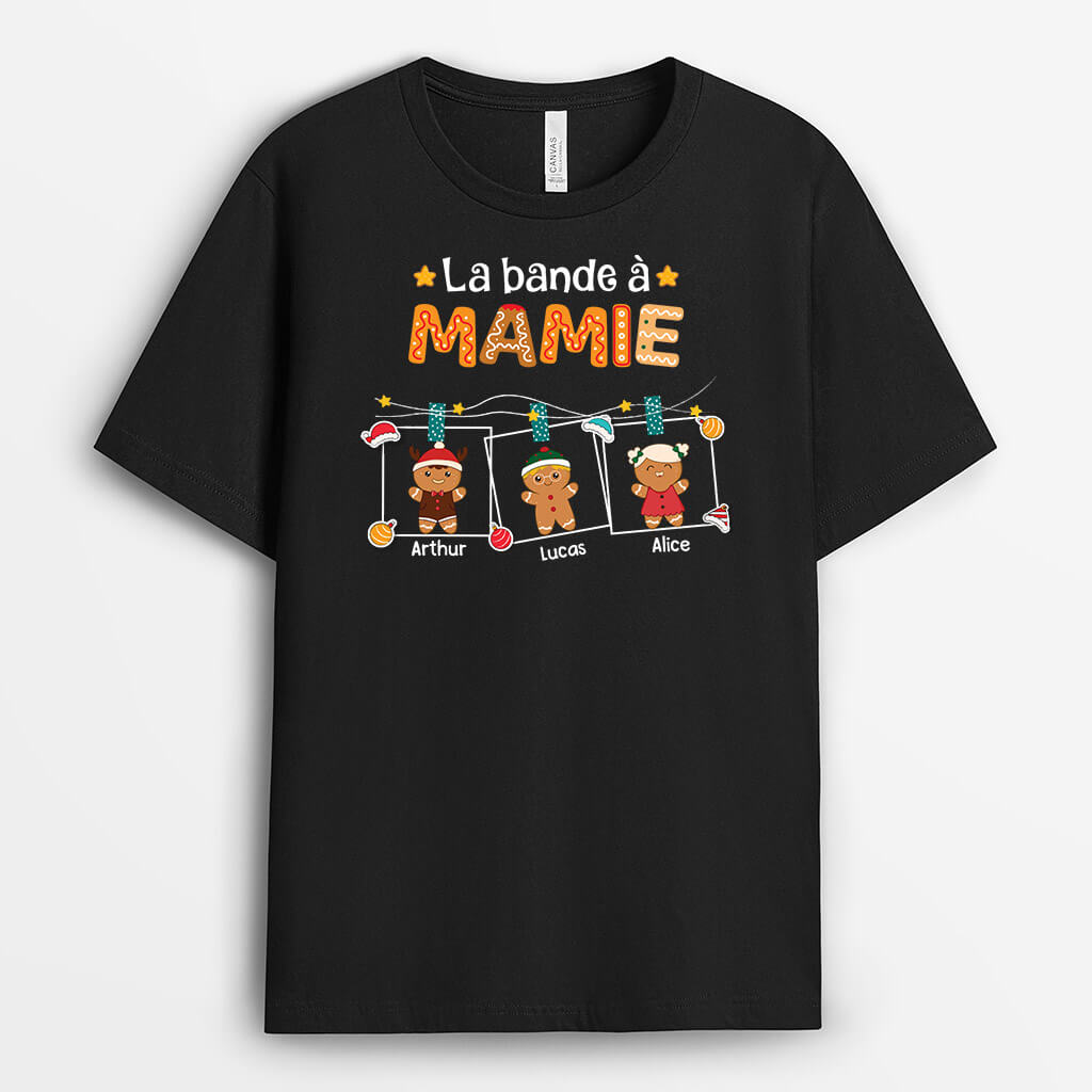 La Bande À Mamie Version Biscuits Au Gingembre De Noël - Cadeau Personnalisé | T-shirt Pour Mamie