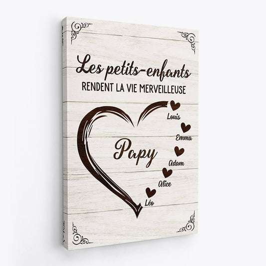 3443CFR2 les petits enfants rendent la vie merveilleuse version coeur toile pour mamie personnalisee