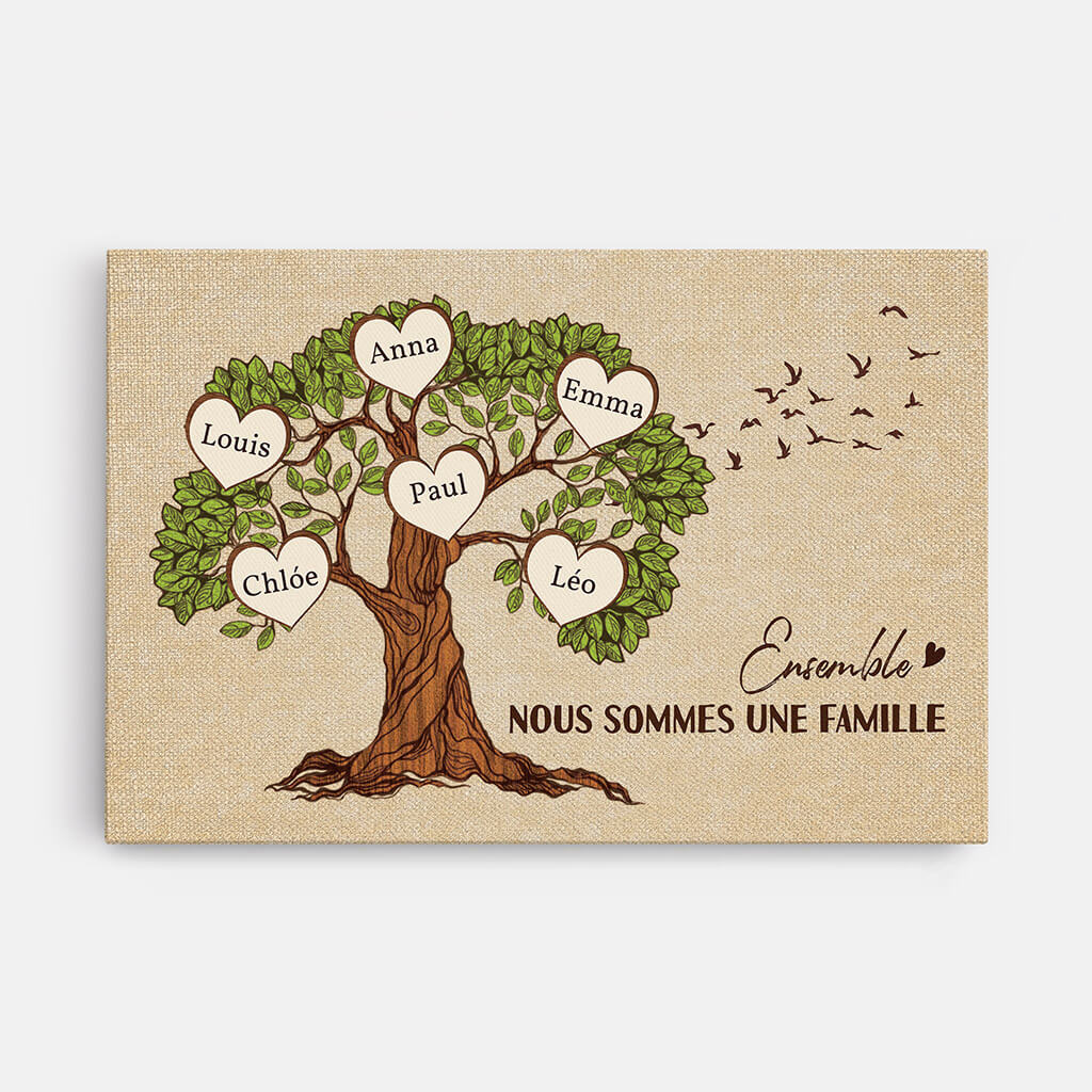 Ensemble Nous Formons Une Famille Version L'Arbre Généalogique - Cadeau Personnalisé | Toile Pour Famille