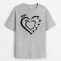 3451AFR2 papa papy avec coeurs bleus tee shirt pour papy personnalisable