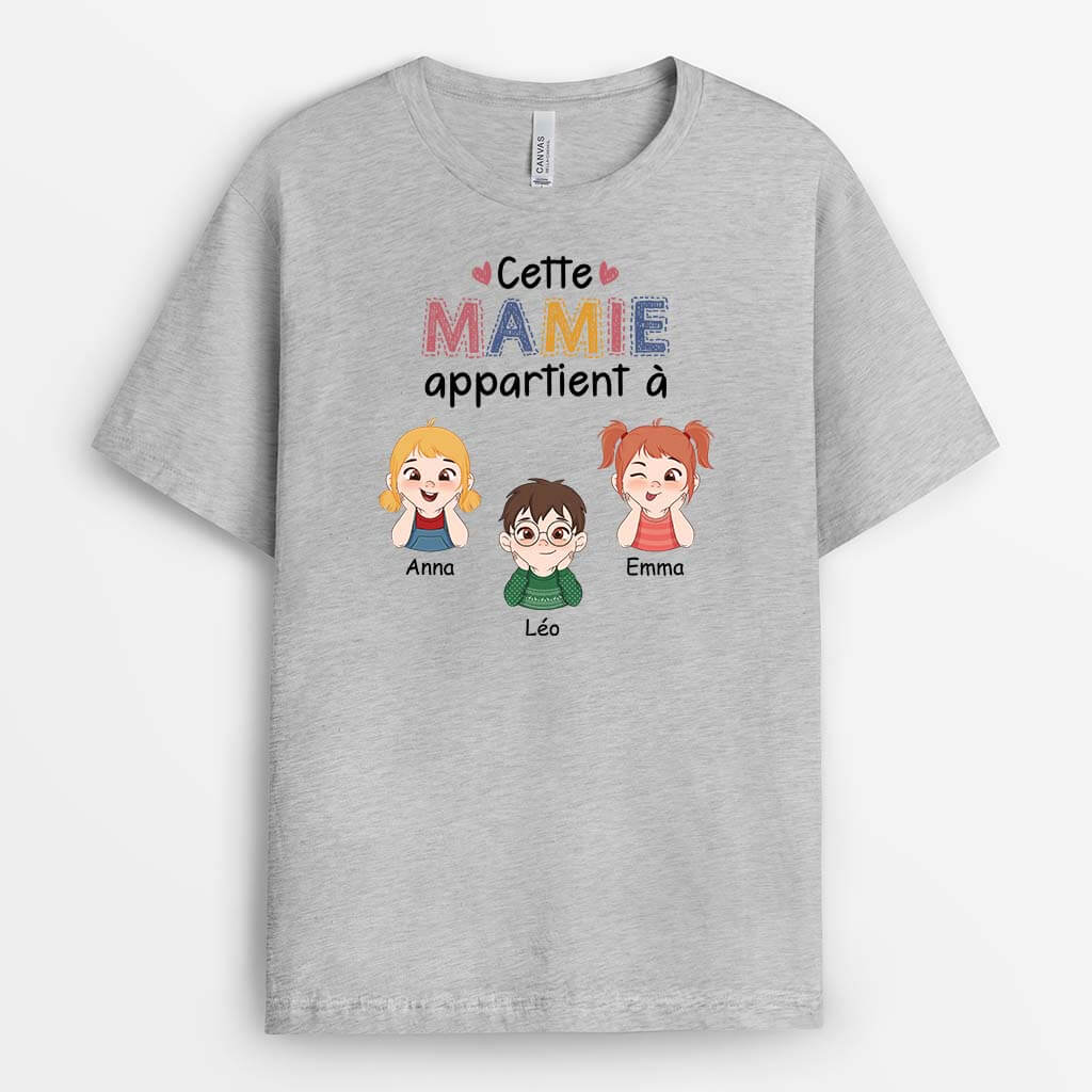 Cette Mamie Appartient Aux Petits-Enfants Mignons Version Colorée - Cadeau Personnalisé | T-shirt Pour Mamie