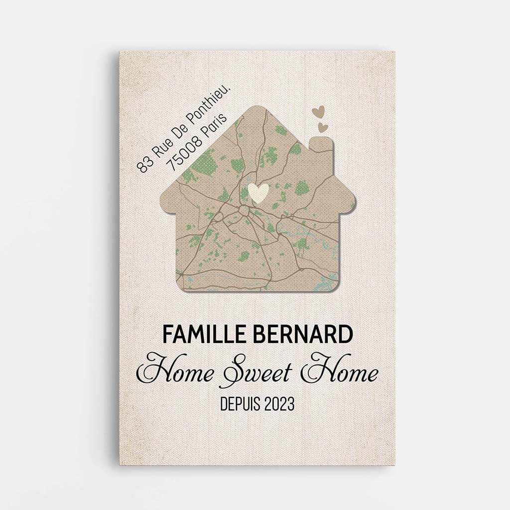 La Famille Home Sweet Home Depuis - Cadeau Personnalisé | Toile Pour Famille