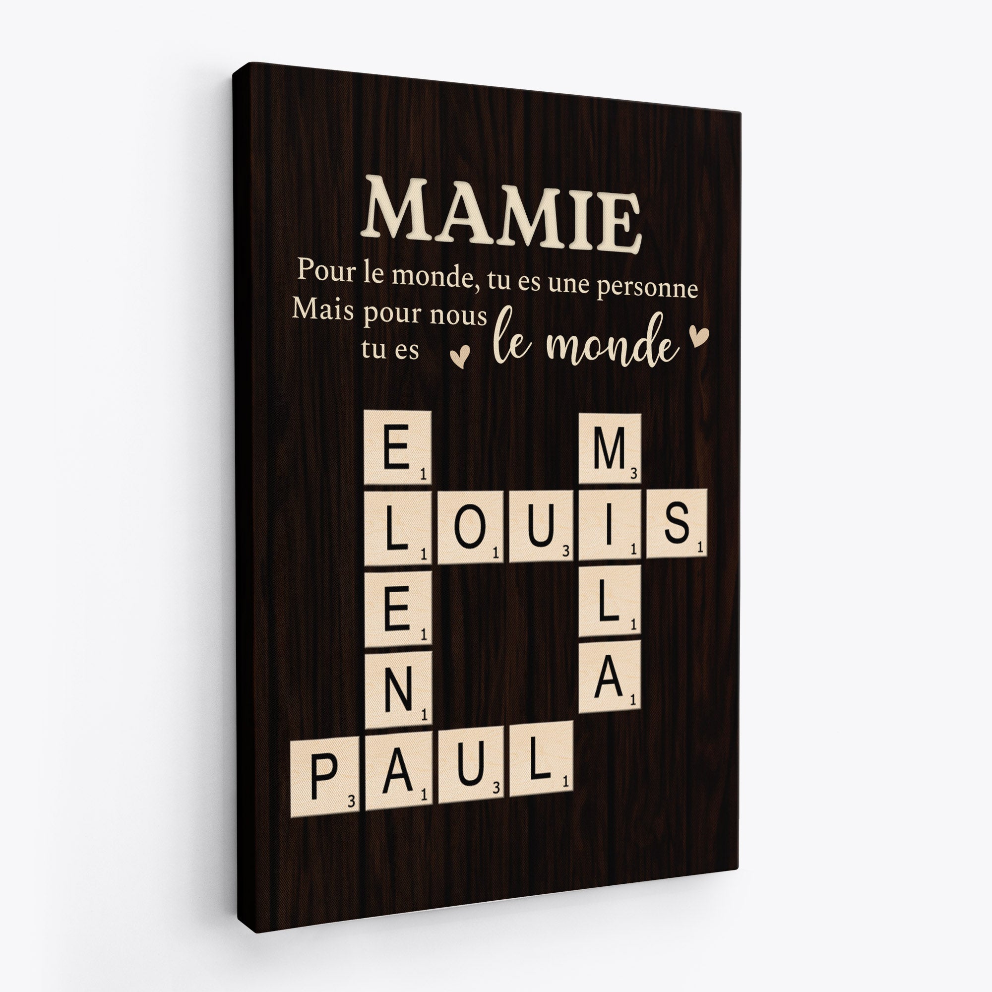 3469CFR2 papy tu es le monde toile papy personnalisable
