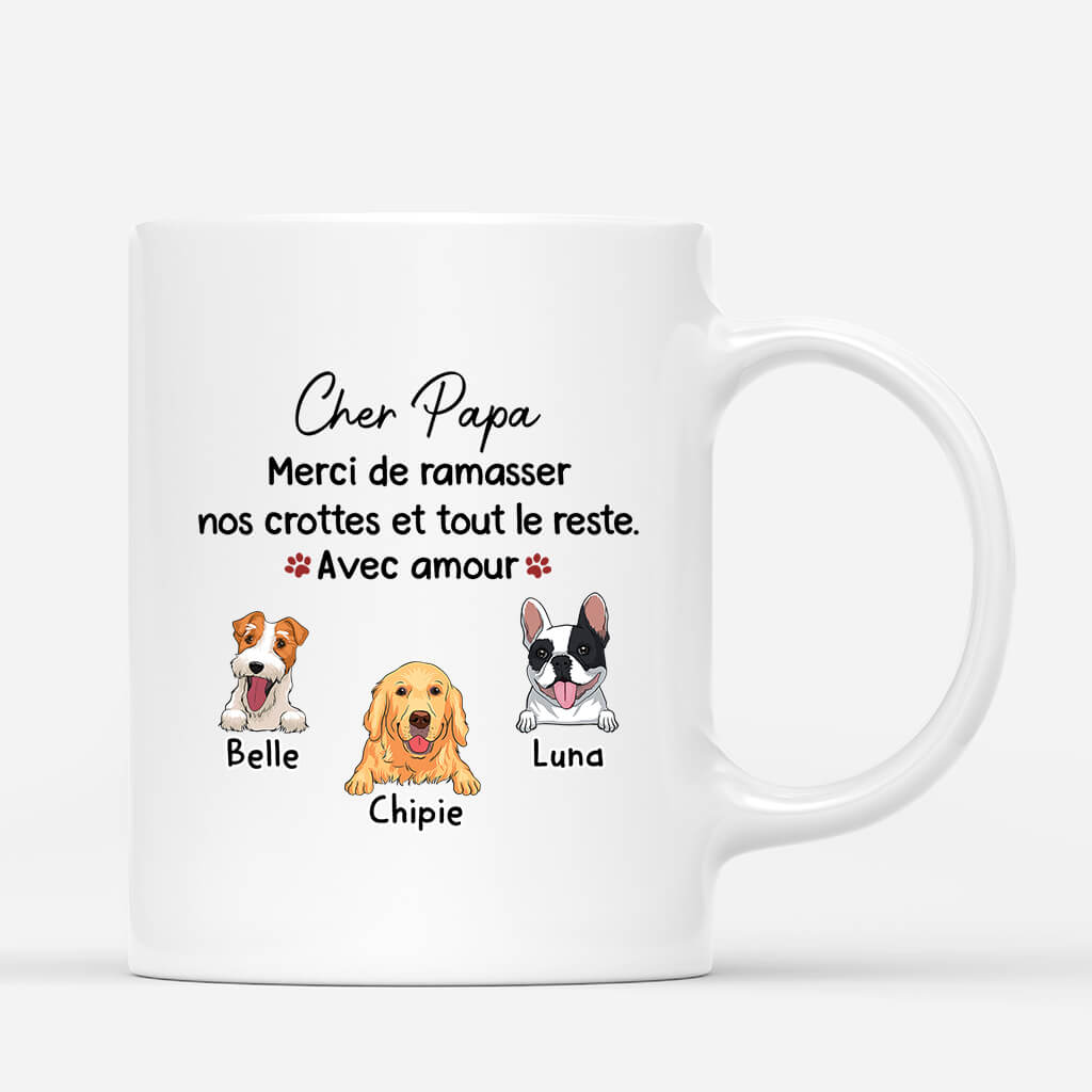 Cher Papa, Merci De Ramasser Mes Crottes Et Tout Le Reste - Cadeau Personnalisé | Mug Pour Amoureux Des Animaux