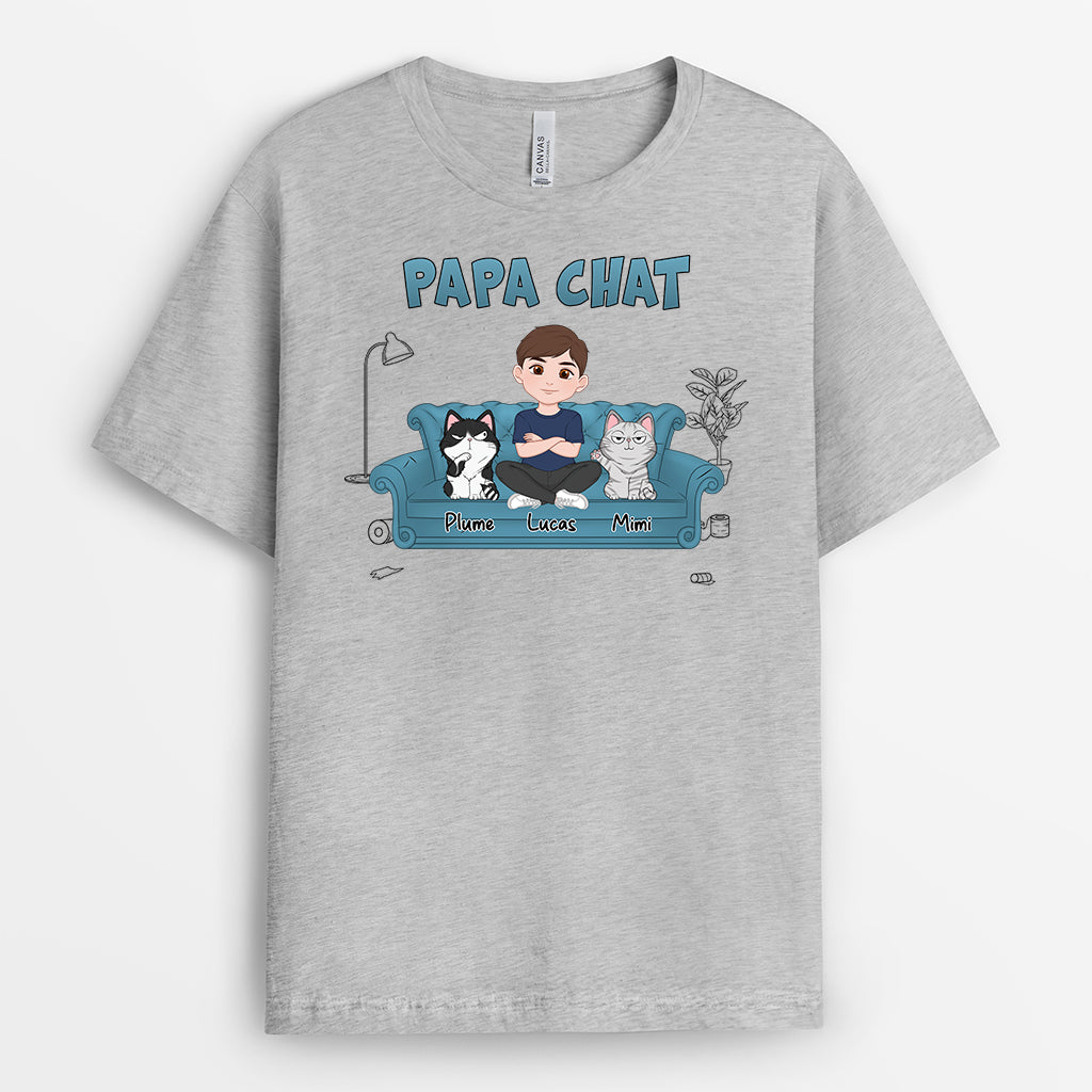3474AFR2 t shirt personnalise maman chat ver salon 3474a3h8d