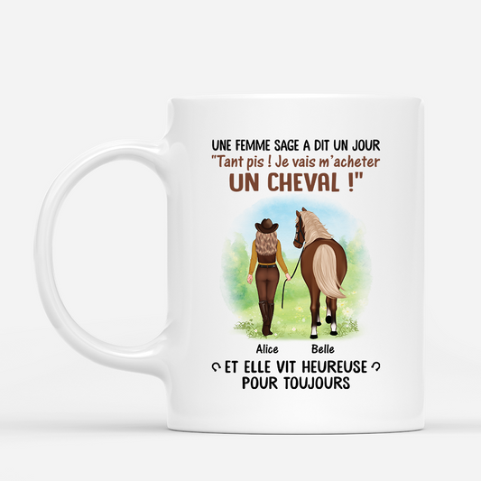 3480MFR1 mug personnalise une femme sage et son cheval 3480m5z7u