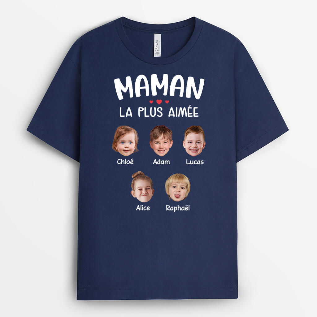 3496AFR2 papy le plus aime avec visage tee shirt pour papy