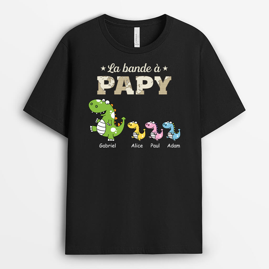 La Bande À Papy Dinosaure Version Carte - Cadeau Personnalisé | T-shirt Pour Papy