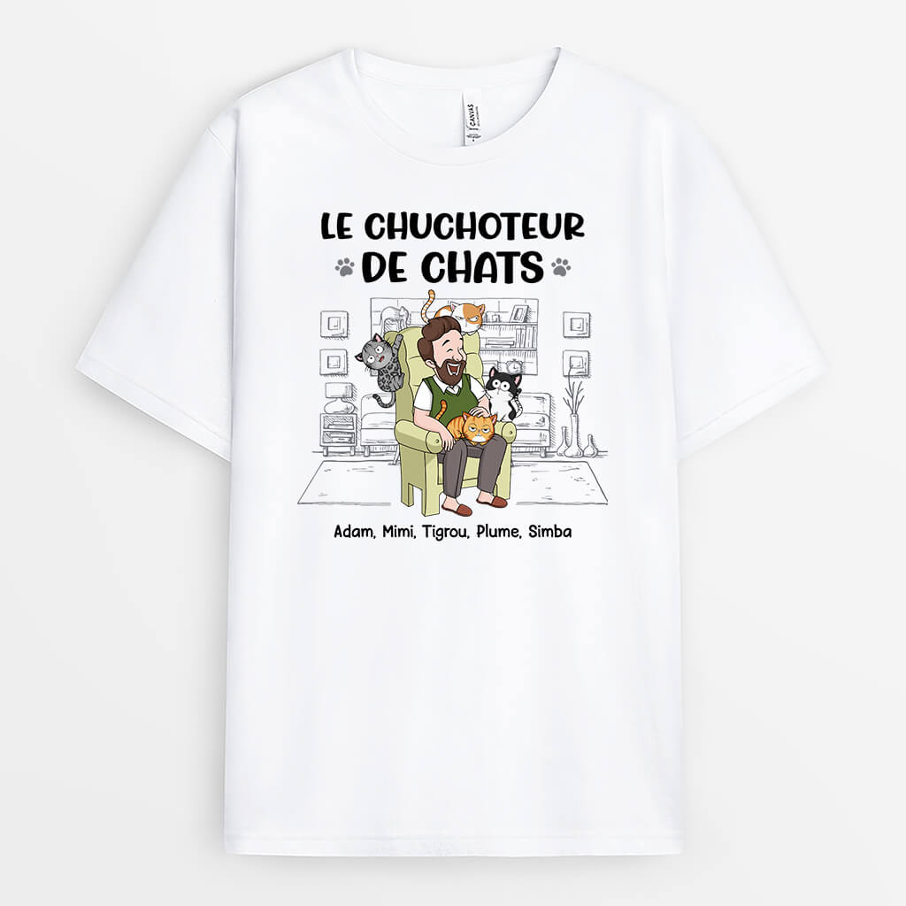 Le Chuchoteur De Chats - Cadeau Personnalisé | T-shirt Pour Amoureux Des Animaux