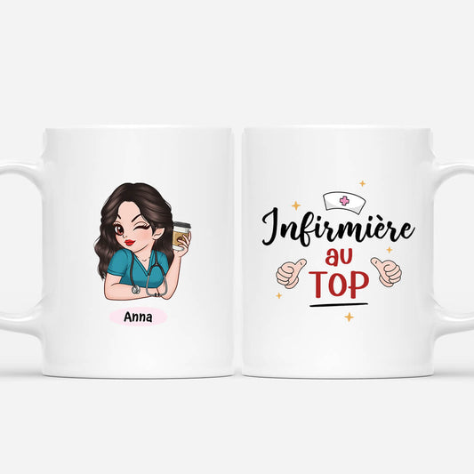 3517MFR1 infirmiere au top mug pour infirmiere personnalise
