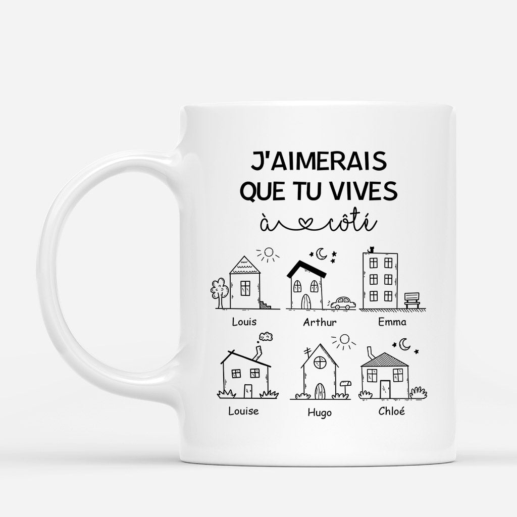 J’Aimerais Que Tu Vives À Côté - Cadeau Personnalisé | Mug Pour Meilleure Amie