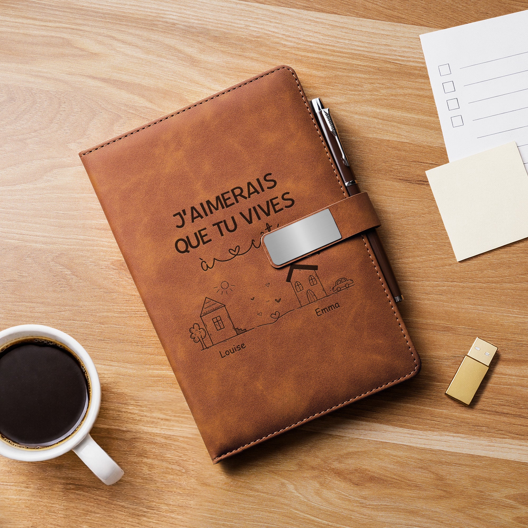 3535MFR2 jaimerais mon amie habites a cote coffret carnet de notes personnalise imprime uv 3535mo6q5f