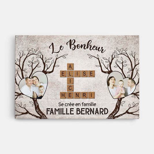 3549CFR1 le bonheur se cree en famille toile famille personnalisee