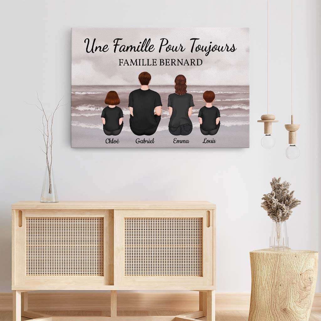 3556CFR3 famille pour toujours version sombre toile personnalisable famille