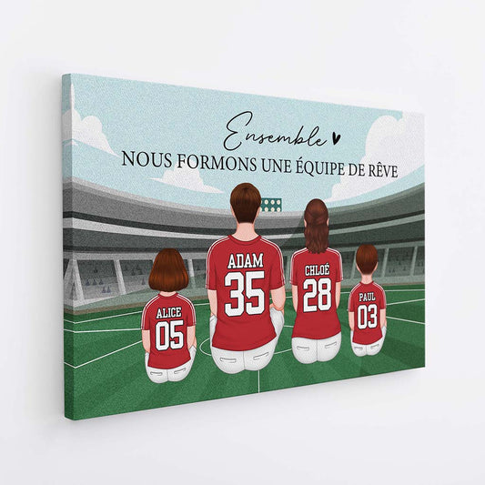 3558CFR2 ensemble nous formons une equipe de reve toile famille personnalisee
