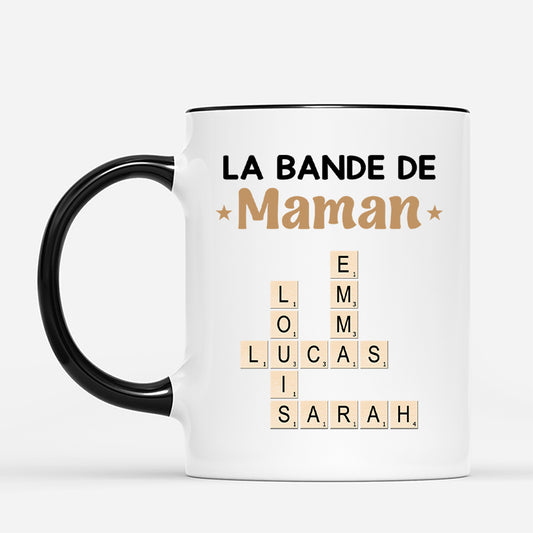 3590MFR2 la bande a papy version bleue avec photo et mots croises mug pour papy personnalise