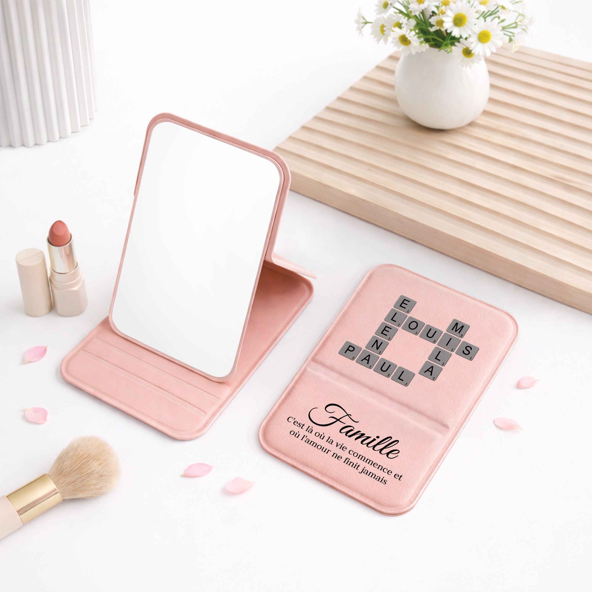 3591AFR2 la famille avec mots croises miroir de poche personnalise 3591ajsq5i