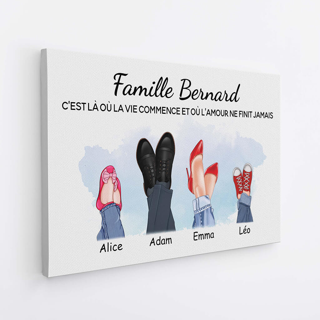 3593CFR2 famille cest la ou la vie commence et lamour ne finit jamais version chaussures toile personnalisable pour famille