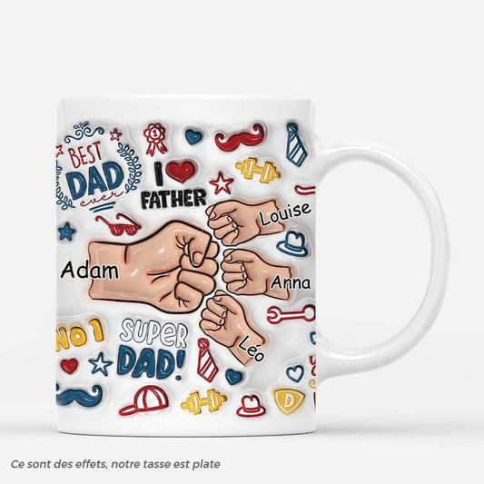 3607MFR1 meilleur papa avec bosses de poing authentiques 3d mug papa personnalise_b548d987 7543 4563 a48d c4ee3b7bc325