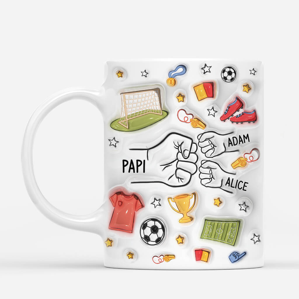 [Effet d'impression 3D]  Papa Footballeur - Cadeau Personnalisé | Mug Pour Papa