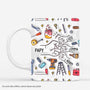 3628MFR1 papa bricolage version bosses de poing 3d mug papa personnalisable