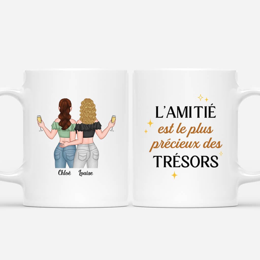 L'amitié Est Le Plus Précieux Des Trésors - Cadeau Personnalisé | Mug Pour Meilleure Amie