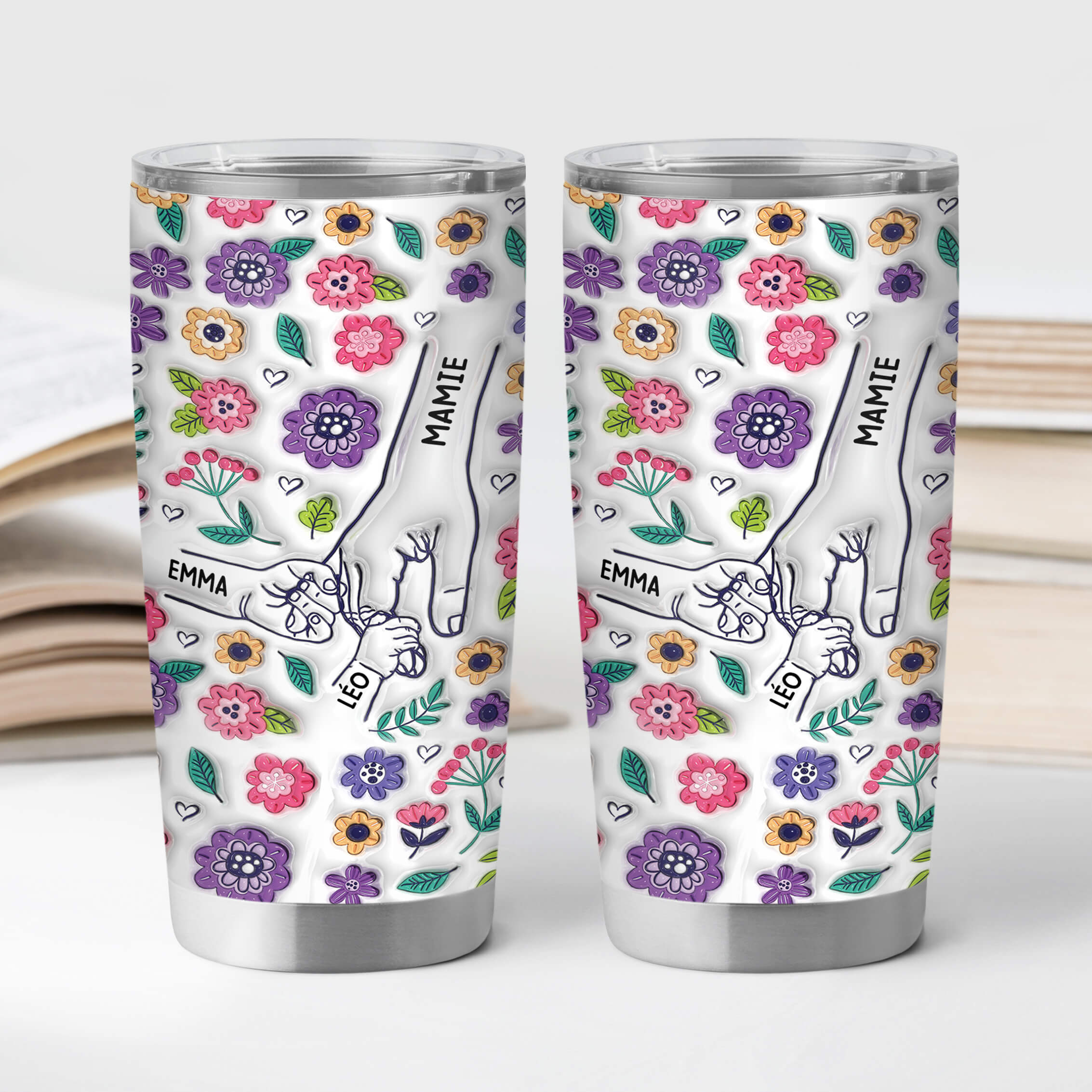 3644TFR2 _effet dimpression 3d_ gobelet personnalise 591 ml mamie jolies fleurs 3644T8H5A