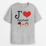3658AFR2 je taime version visage humoristique t shirt personnalise pour couple
