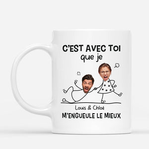 3667MFR1 cest avec toi que je mengueule le mieux avec visages tasse personnalisee couple