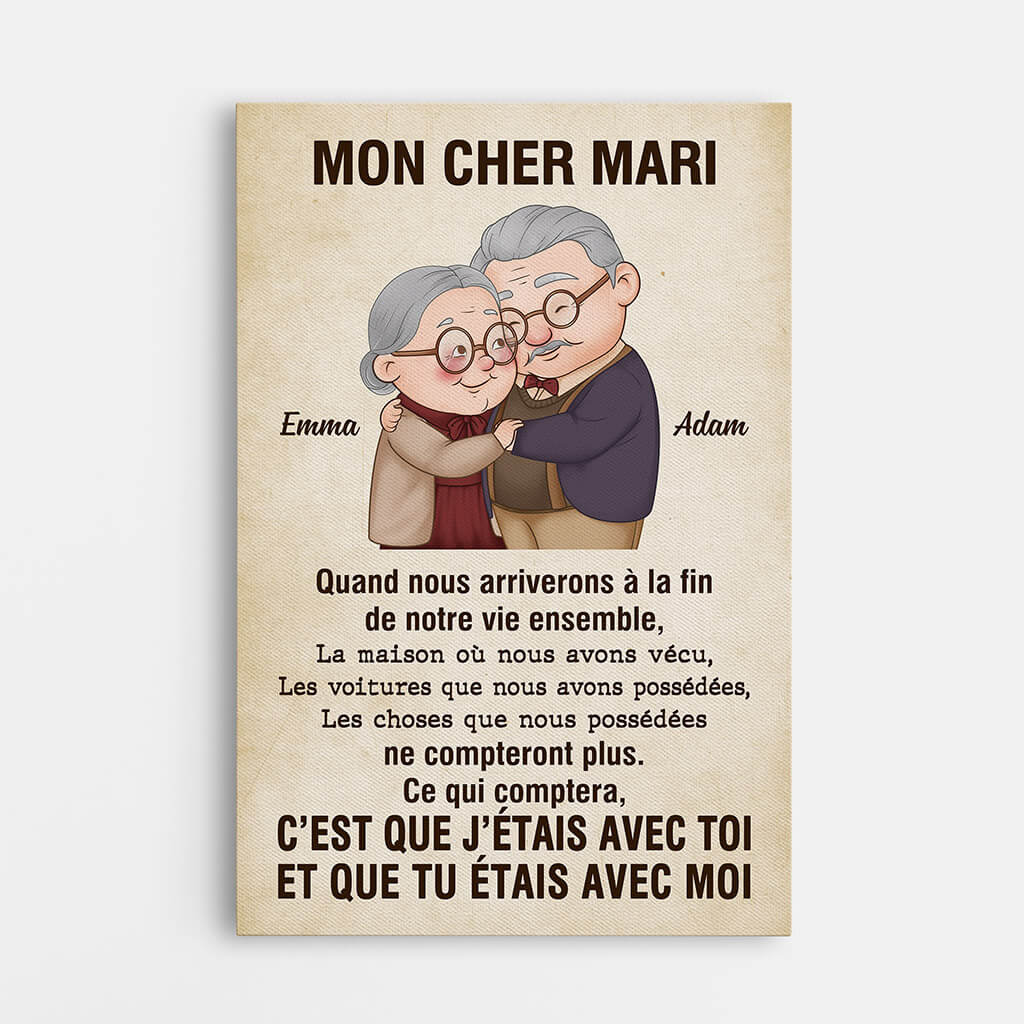 Cher Mon Mari/ Chère Ma Femme Version Mignonne - Cadeau Personnalisé | Toile Pour Couple