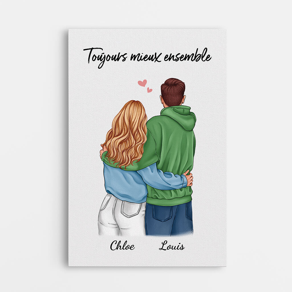 Toujours Mieux Ensemble Version Tourner Le Dos - Cadeau Personnalisé | Toile Pour Couple