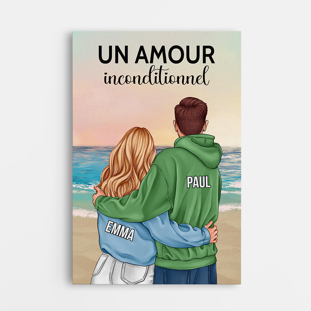 Un Amour Inconditionnel - Cadeau Personnalisé | Toile Pour Couple