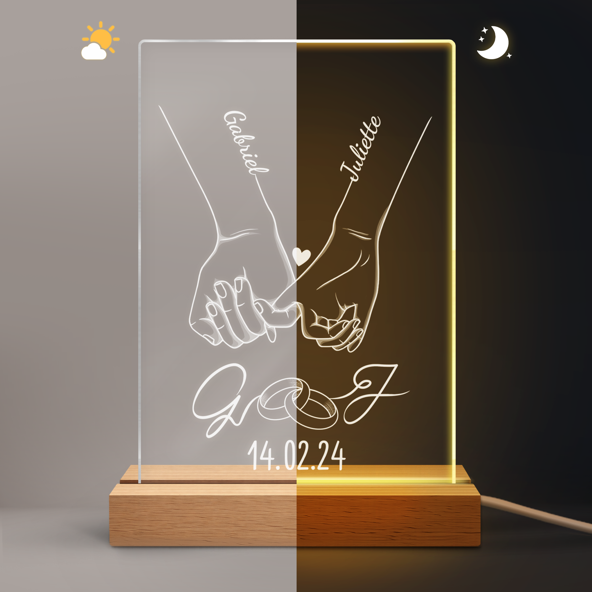 3705LFR2 veilleuse personnalisee couple cadeau anniversaire ensemble 3705lsf0g