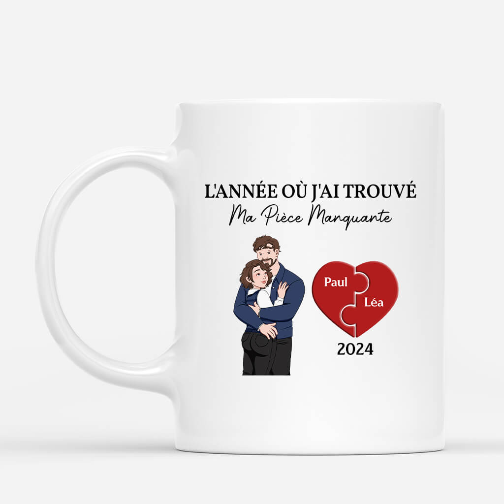 L'Année Où J'ai Trouvé Ma Pièce Manquante - Cadeau Personnalisé | Mug Pour Couple