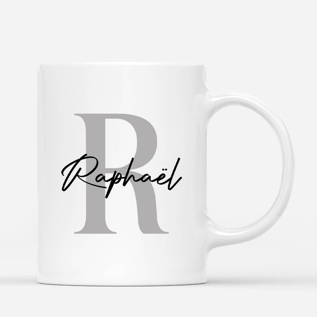 3732MFR3 mug avec initiales simple tasse personnalisee couple