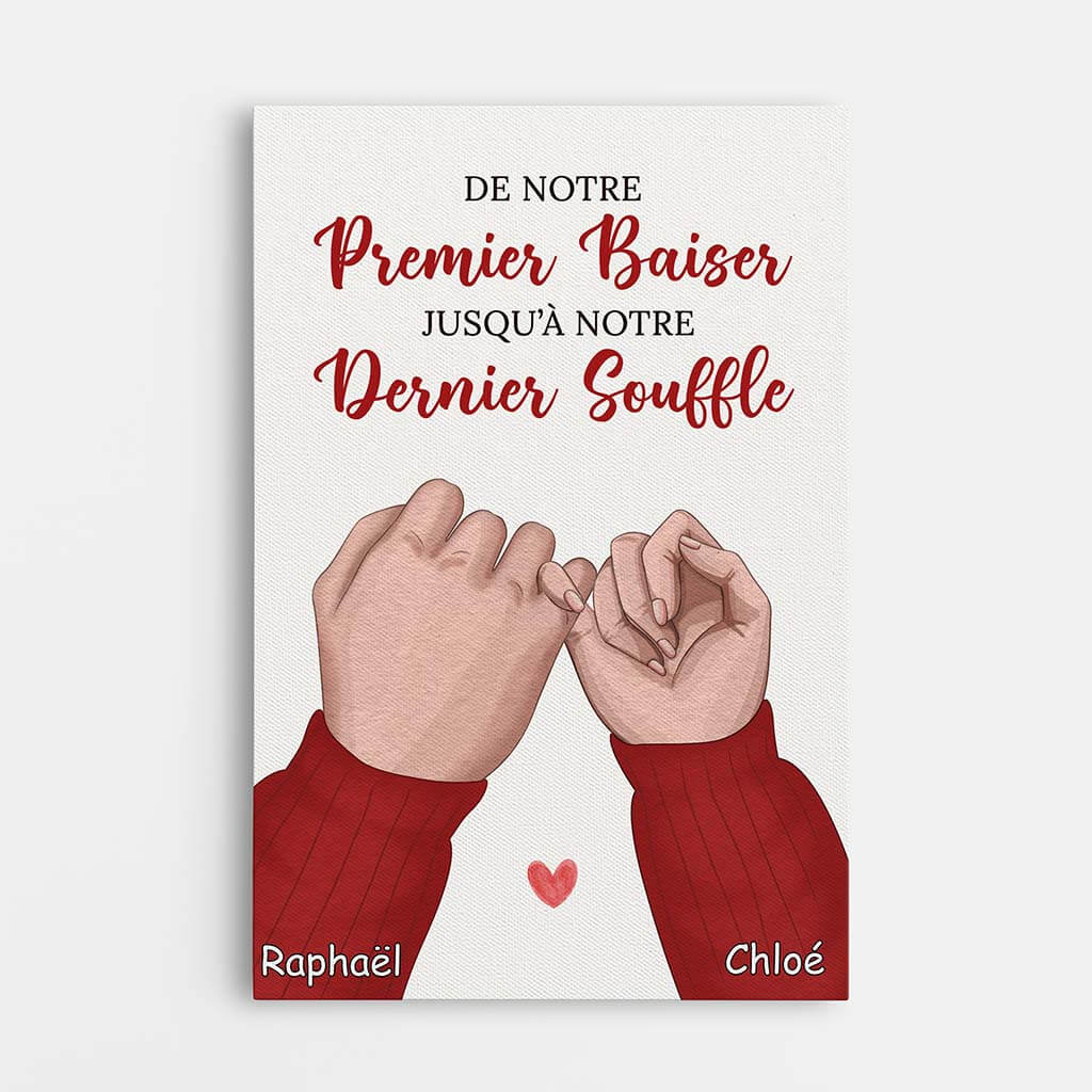 De Notre Premier Baiser Jusqu’à Notre Dernier Souffle - Cadeau Personnalisé | Toile Pour Couple