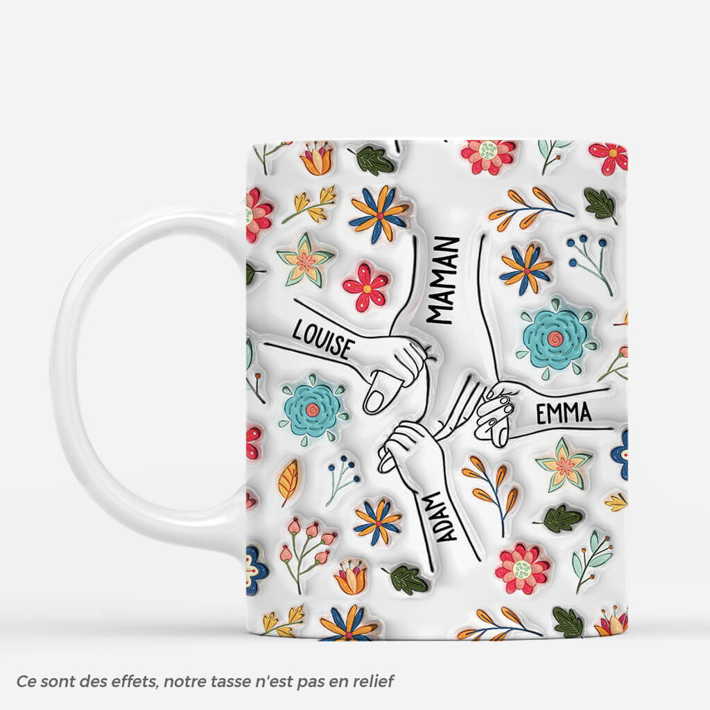 [Effet d'impression 3D]  Tasse Jardin d’Amour De Mamie - Cadeau Personnalisé | Mug Pour Mamie