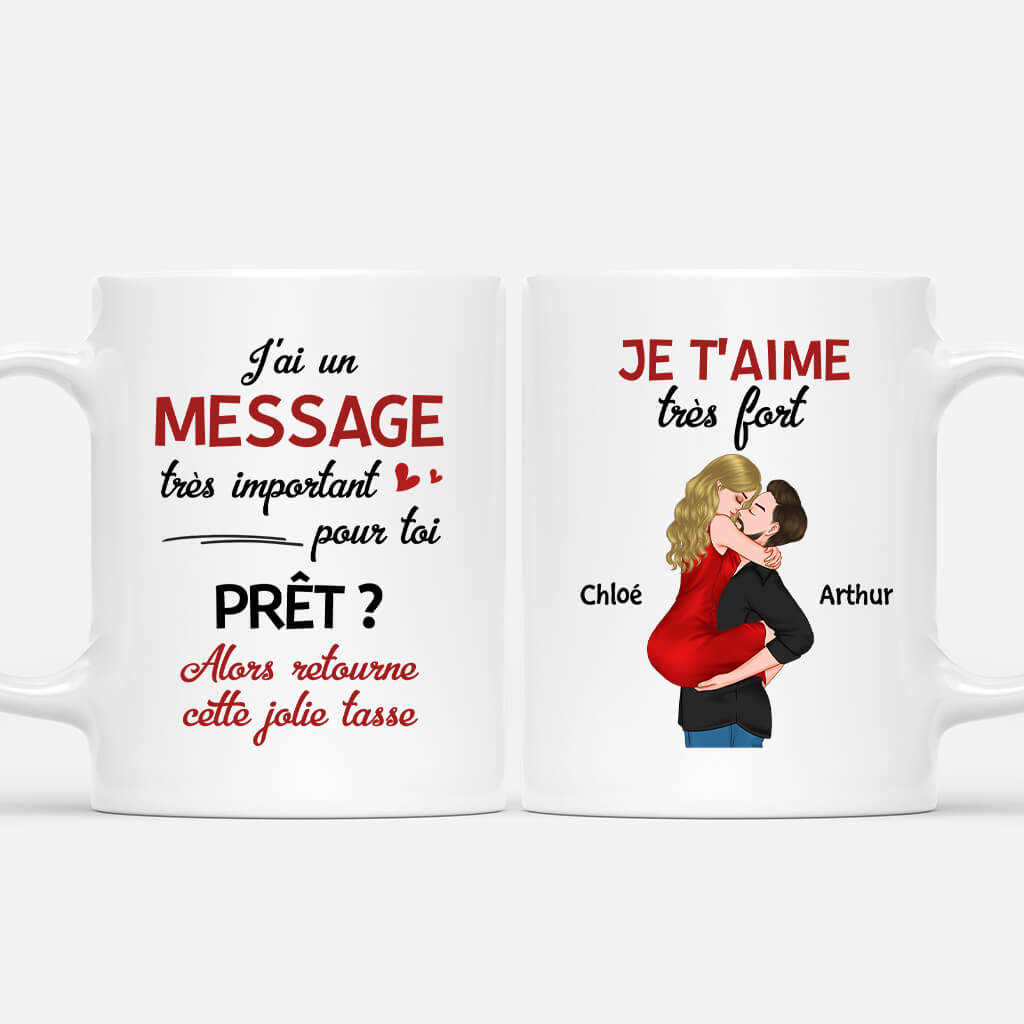 J'ai Un Message Important Pour Toi Version Romantique - Cadeau Personnalisé | Mug Pour Couple