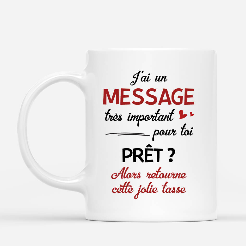 3752MFR2 jai un message important pour toi version romantique mug pour couple personnalisable
