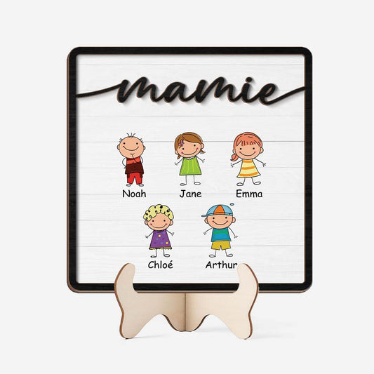 3770QFR1 plaque en bois personnalisee pour mamie enfants mignons 3770q5i5a