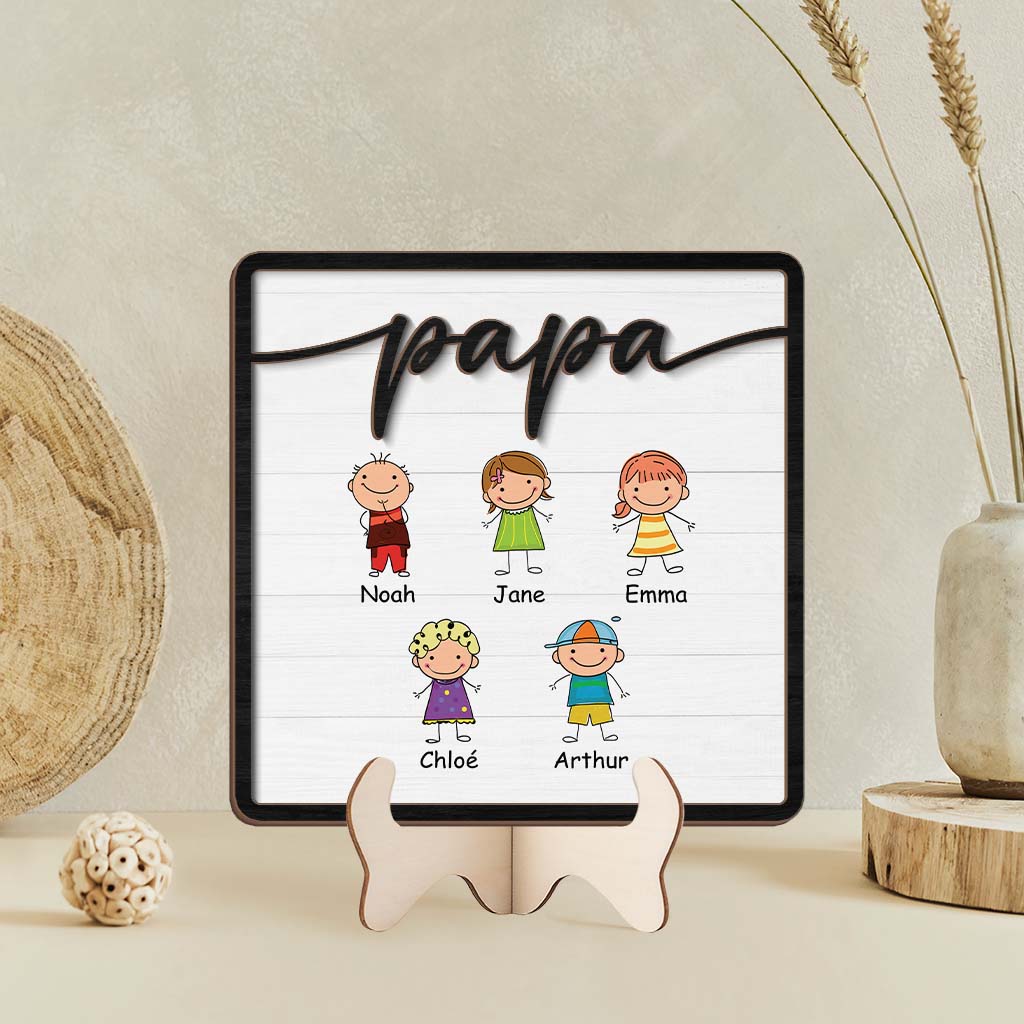 3770QFR2 plaque en bois personnalisee pour mamie enfants mignons 3770q5i5a