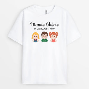 3777AFR1 mamie cherie des petits enfants  tee shirt personnalise mamie 3777A